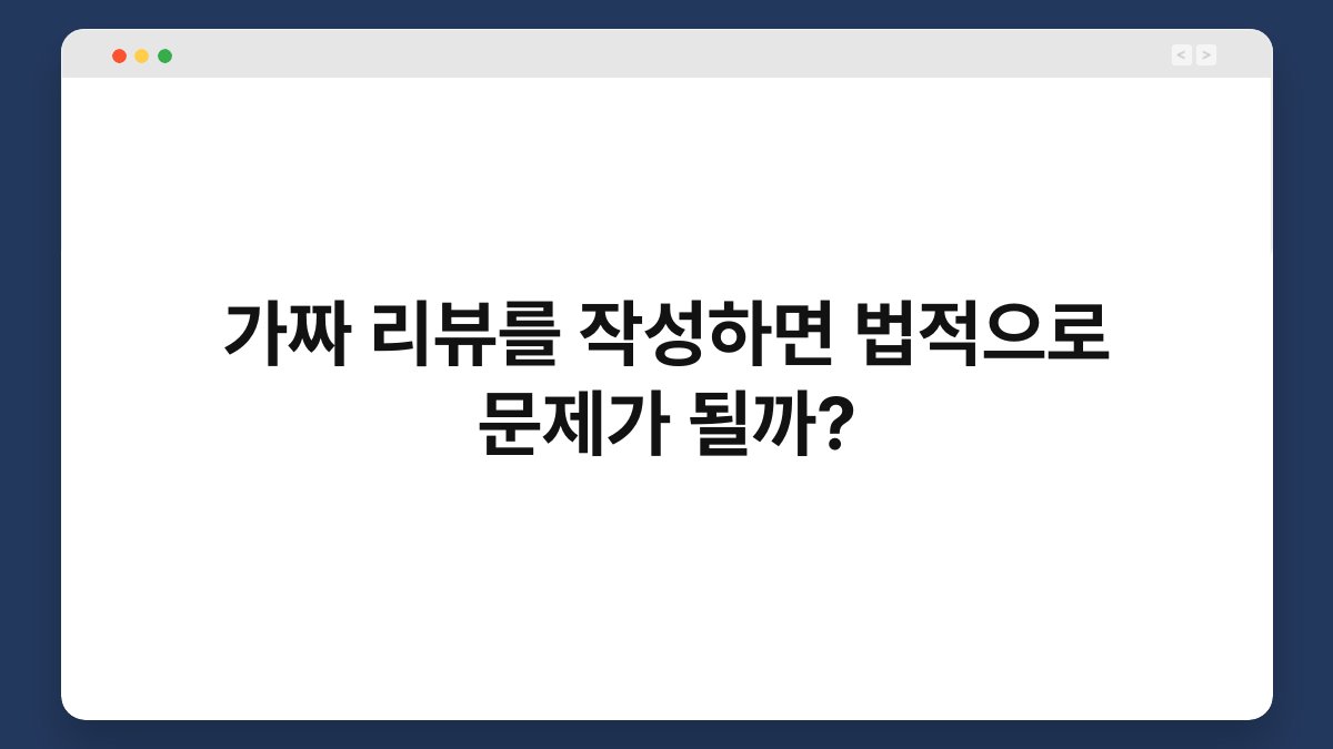 가짜 리뷰를 작성하면 법적으로 문제가 될까? 1