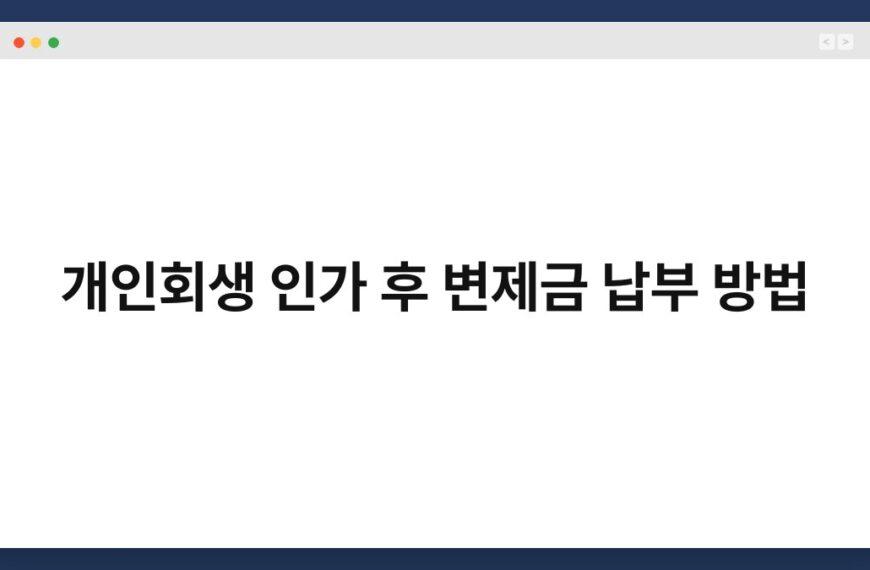 개인회생 인가 후 변제금 납부 방법 5