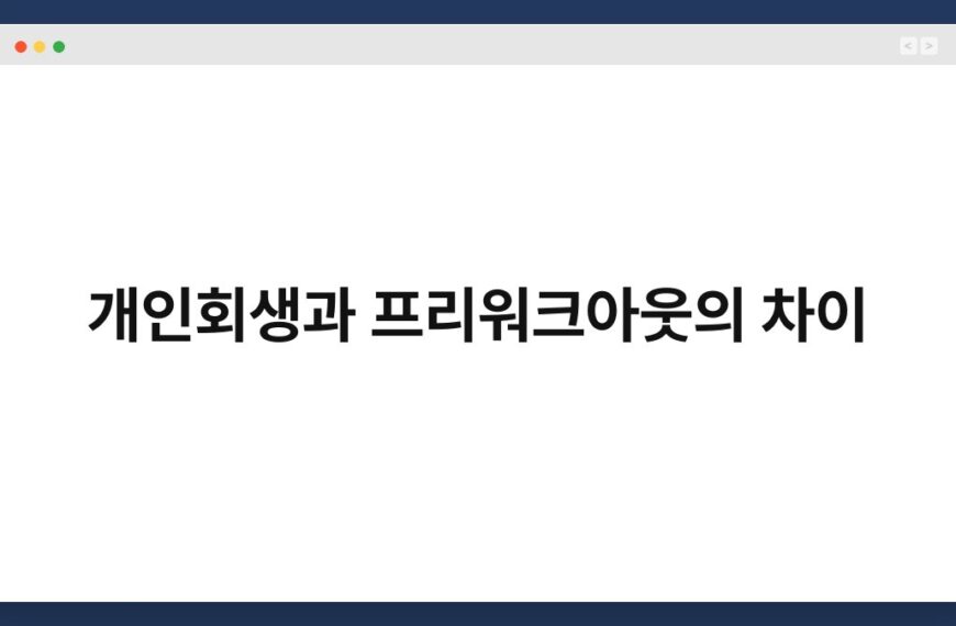 개인회생과 프리워크아웃의 차이 3