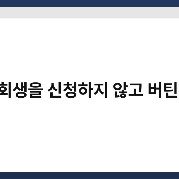 개인회생을 신청하지 않고 버틴 사례