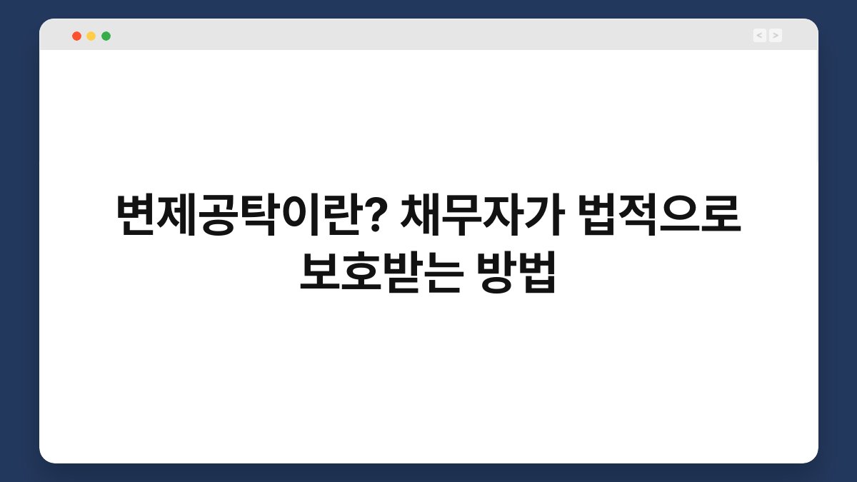 변제공탁이란? 채무자가 법적으로 보호받는 방법 1