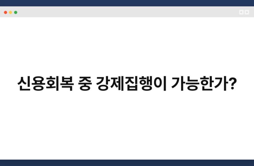신용회복 중 강제집행이 가능한가? 7