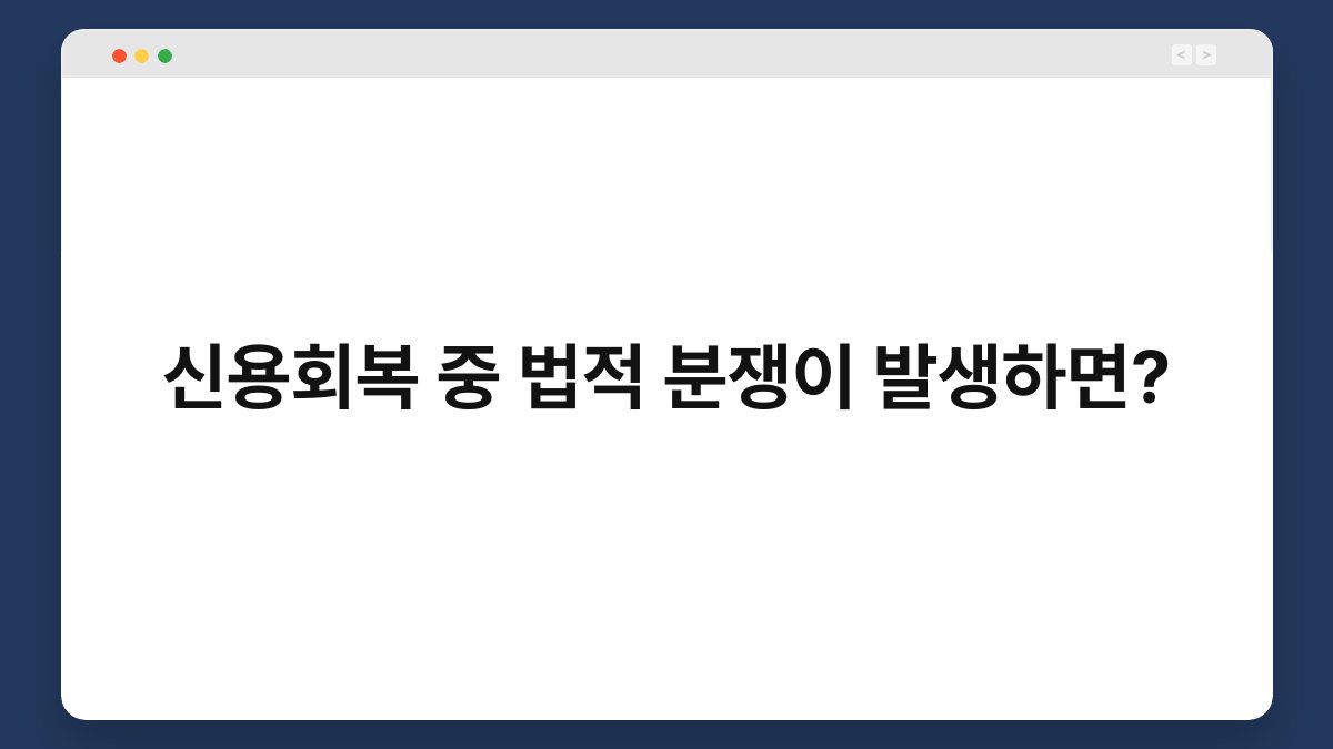 신용회복 중 법적 분쟁이 발생하면? 1