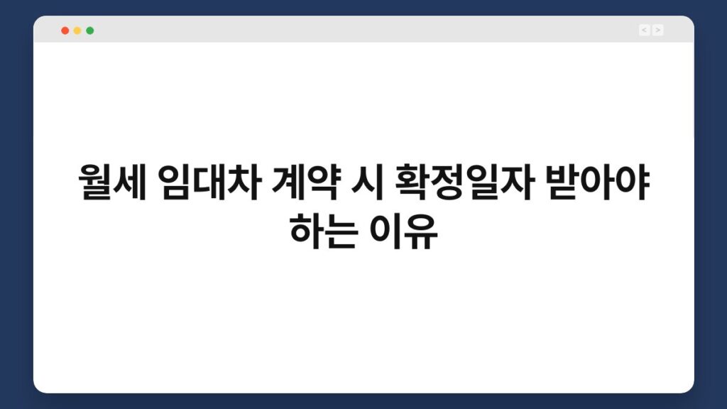 월세 임대차 계약 시 확정일자 받아야 하는 이유 2