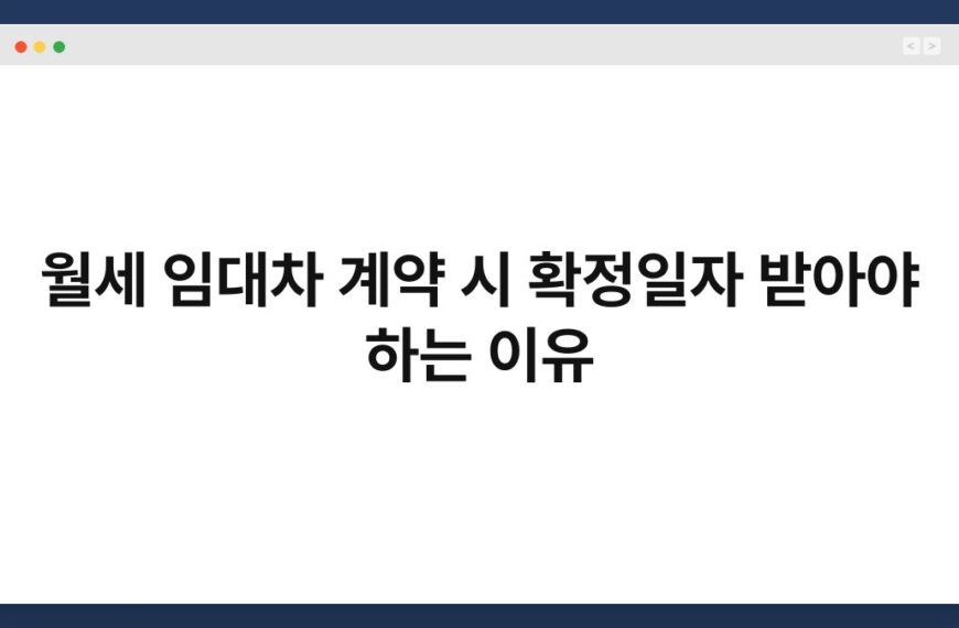 월세 임대차 계약 시 확정일자 받아야 하는 이유 3