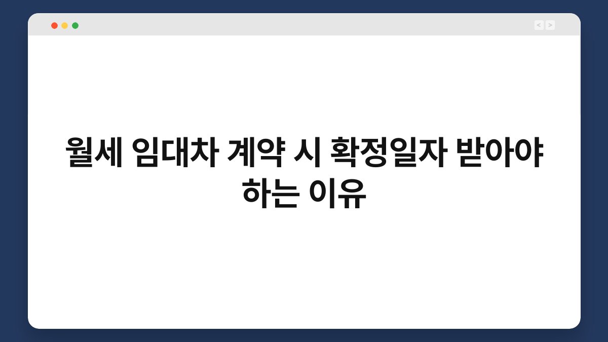 월세 임대차 계약 시 확정일자 받아야 하는 이유 1