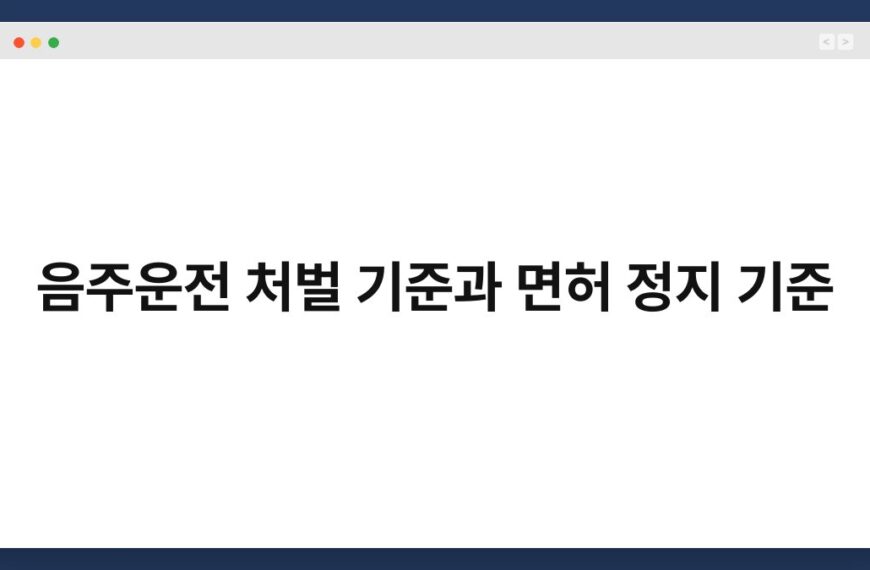 음주운전 처벌 기준과 면허 정지 기준 3