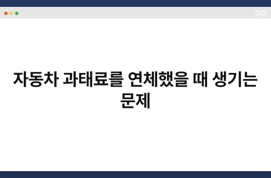 자동차 과태료를 연체했을 때 생기는 문제 3