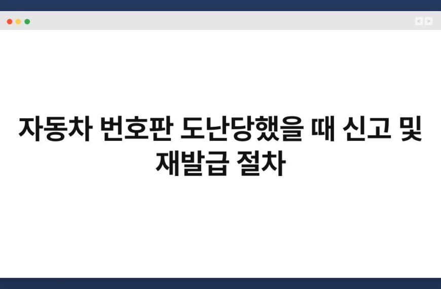 자동차 번호판 도난당했을 때 신고 및 재발급 절차 6