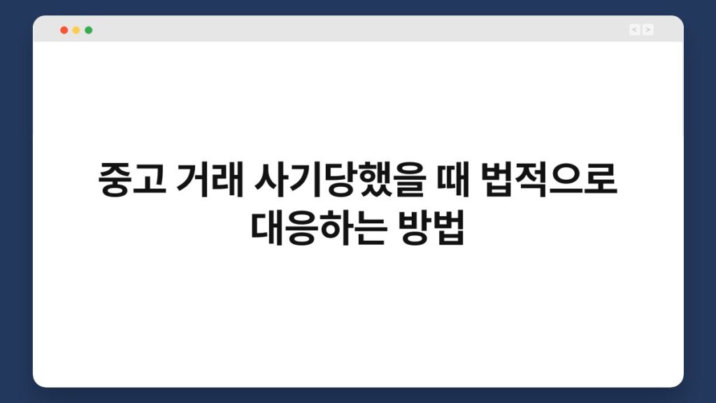 중고 거래 사기당했을 때 법적으로 대응하는 방법 2
