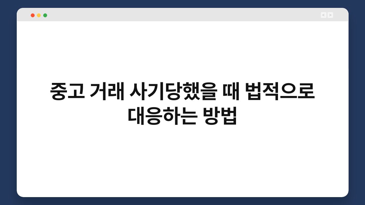 중고 거래 사기당했을 때 법적으로 대응하는 방법 1