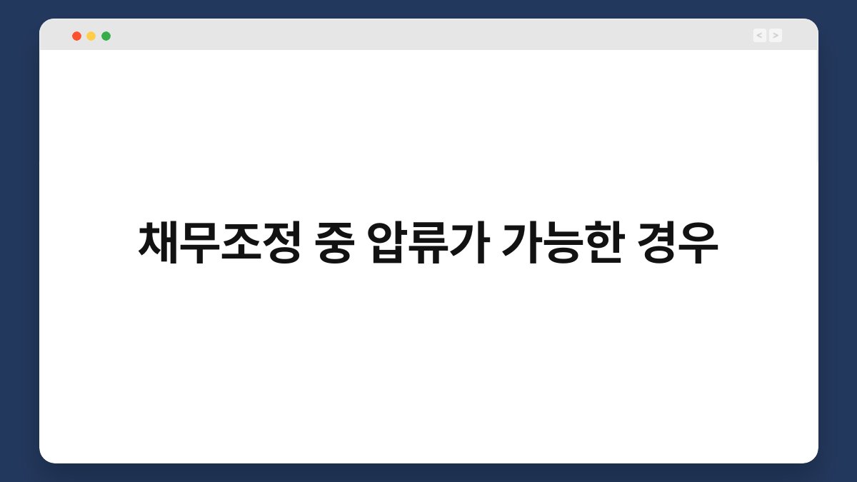 채무조정 중 압류가 가능한 경우 1